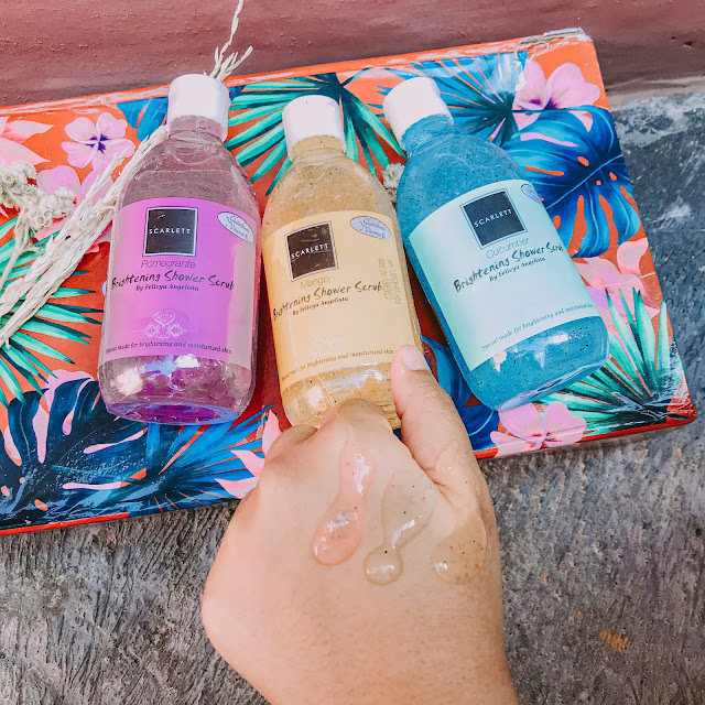 tekstur scarlett whitening shower scrub
