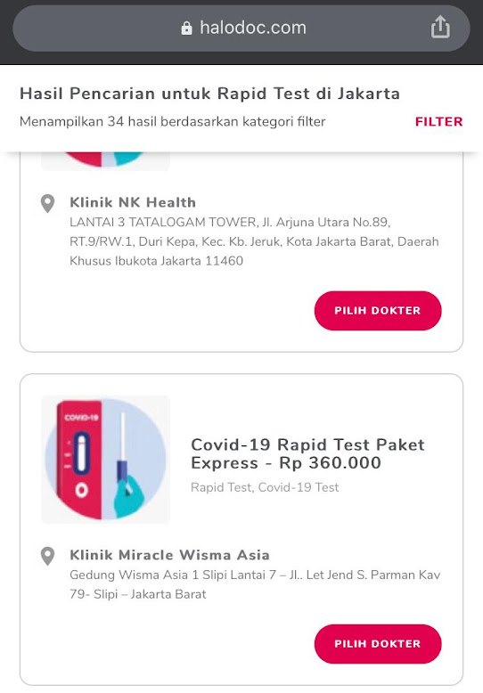 rapid test halodoc rapid test