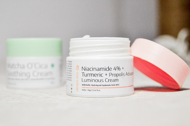 Niacinamide 4% + Turmenic + Propolis Advanced Luminous Cream review eBright Skin Matcha O'Cica Soothing Cream, review Niacinamide 4% + Turmenic + Propolis Advanced Luminous Cream, review daily cream ebright skin, harga ebright skin, review ebright skin, review skincare ibu menyusui, review skincare aman ibu hamil dan menyusui, review skincare aman ibu menyusui, review skincare ibu hamil, hasil pemakaian eBright Skin Matcha O'Cica Soothing Cream, hasil pemakaian Niacinamide 4% + Turmenic + Propolis Advanced Luminous Cream